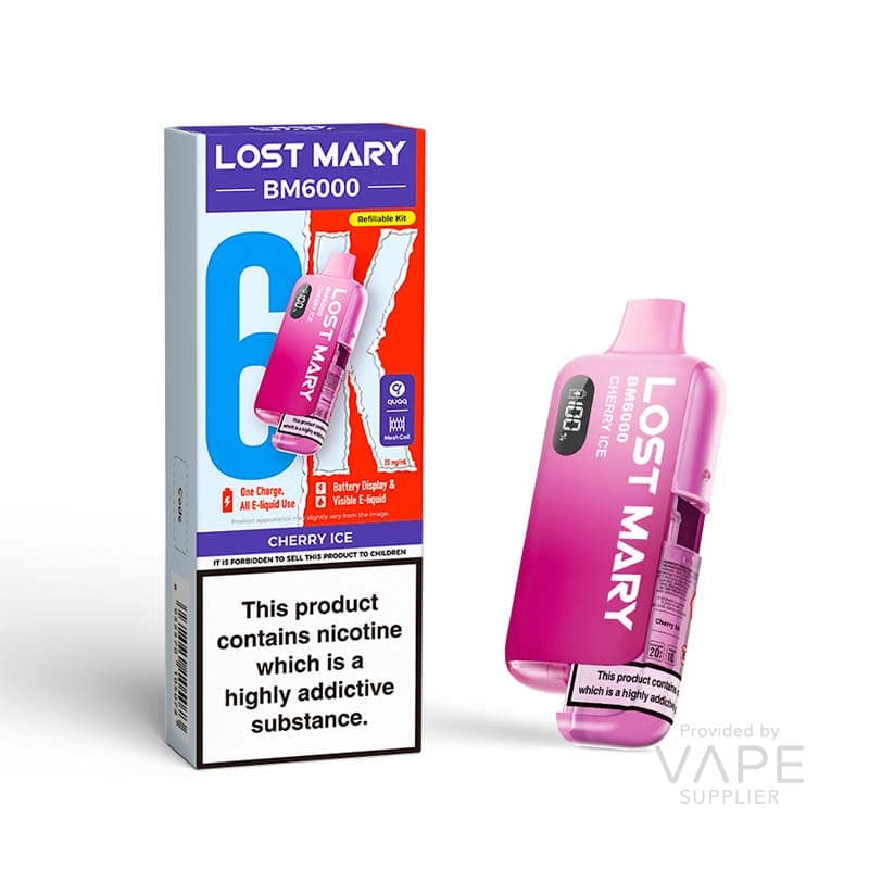 Lost Mary BM6000 Refillable Kit [Cherry Ice / 20mg] - 12ml