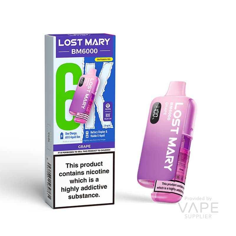 Lost Mary BM6000 Refillable Kit [Grape / 20mg] - 12ml