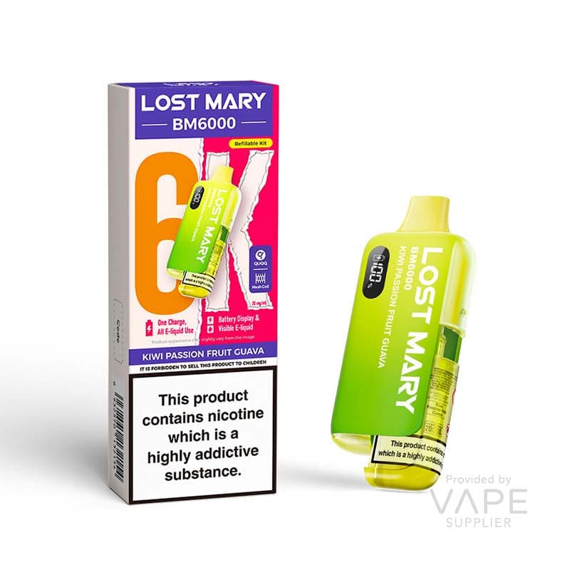 Lost Mary BM6000 Refillable Kit [Kiwi Passion Fruit Guava / 20mg] - 12ml