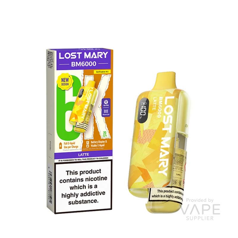 Lost Mary BM6000 Refillable Kit [Latte / 20mg] - 12ml