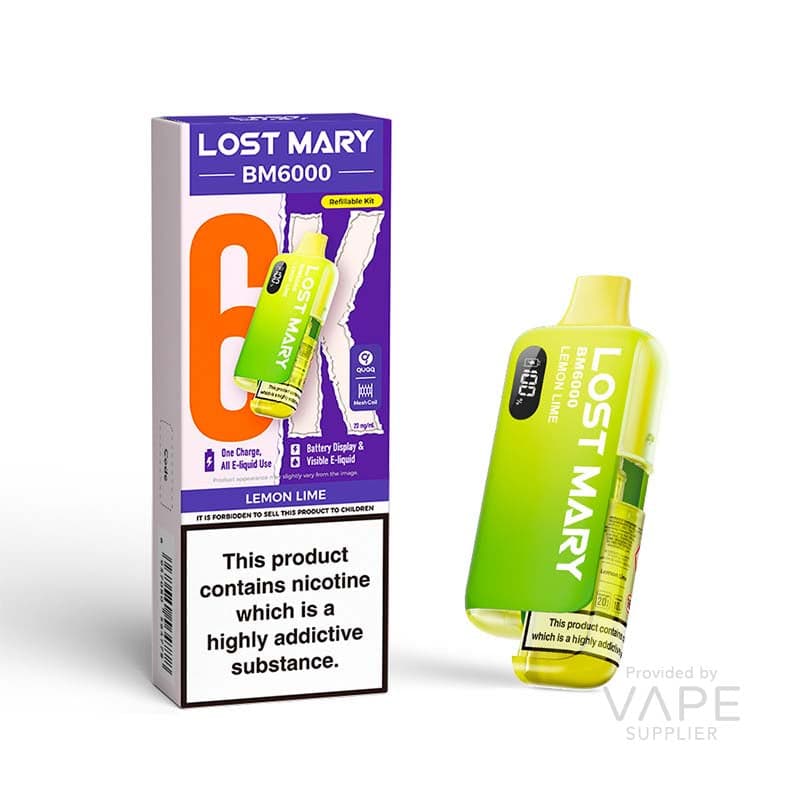 Lost Mary BM6000 Refillable Kit [Lemon Lime / 20mg] - 12ml