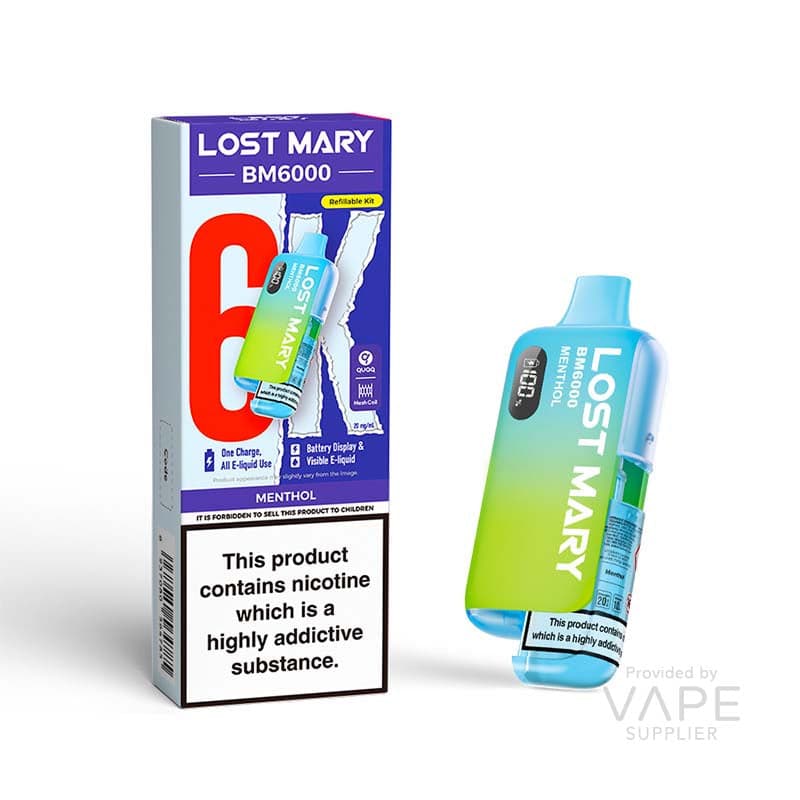 Lost Mary BM6000 Refillable Kit [Menthol / 20mg] - 12ml