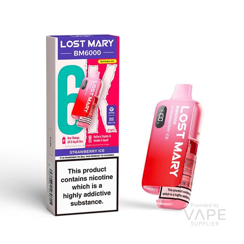 Lost Mary BM6000 Refillable Kit [Strawberry Ice / 20mg] - 12ml