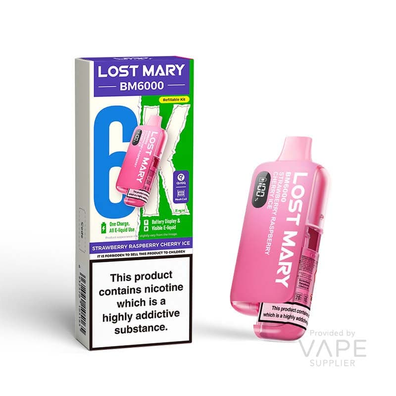 Lost Mary BM6000 Refillable Kit [Strawberry Raspberry Cherry Ice / 20mg] - 12ml