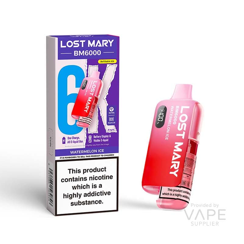 Lost Mary BM6000 Refillable Kit [Watermelon Ice / 20mg] - 12ml