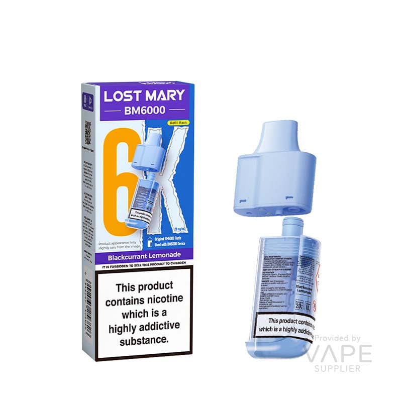 Lost Mary BM6000 Replaceable Pods [Blackcurrant Lemonade / 20mg] - 12ml