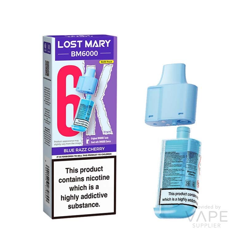 Lost Mary BM6000 Replaceable Pods [Blue Razz Cherry / 20mg] - 12ml