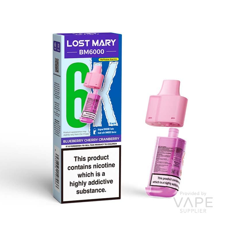 Lost Mary BM6000 Replaceable Pods [Blueberry Cherry Cranberry / 20mg] - 12ml