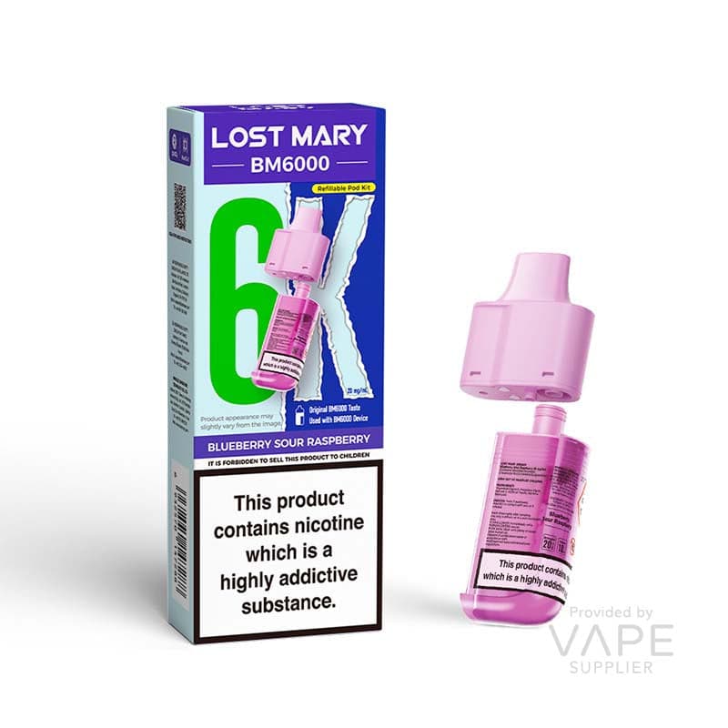 Lost Mary BM6000 Replaceable Pods [Blueberry Sour Raspberry / 20mg] - 12ml