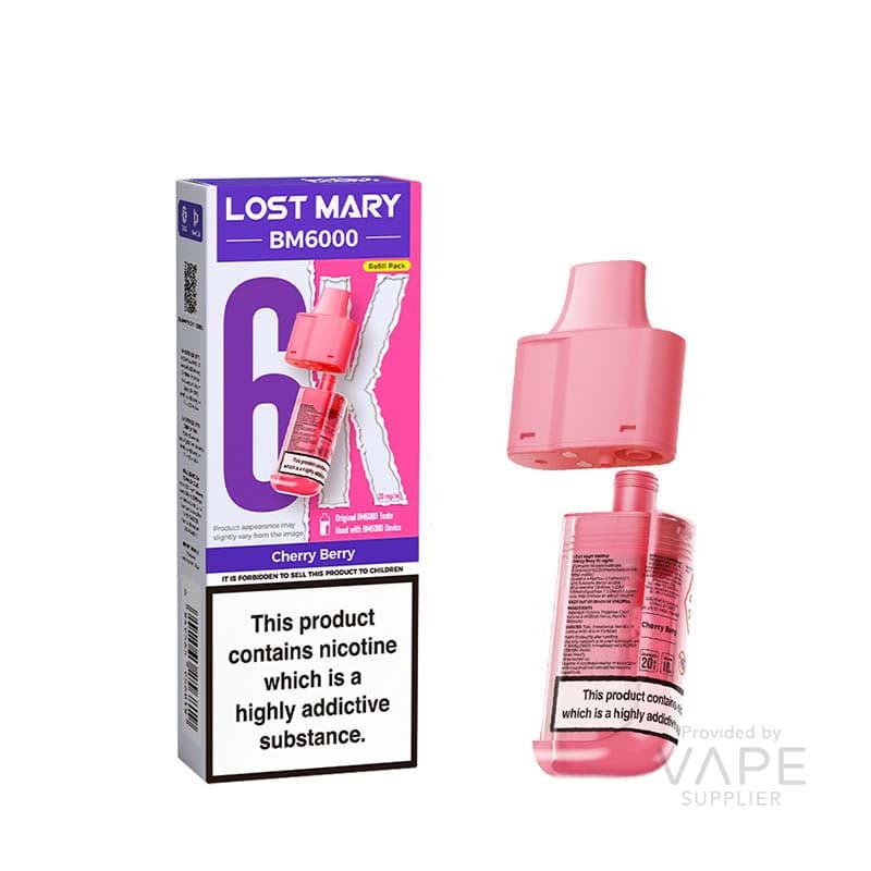Lost Mary BM6000 Replaceable Pods [Cherry Berry / 20mg] - 12ml