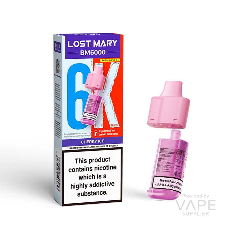 Lost Mary BM6000 Replaceable Pods [Cherry Ice / 20mg] - 12ml