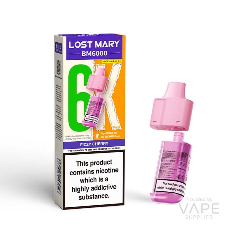 Lost Mary BM6000 Replaceable Pods [Fizzy Cherry / 20mg] - 12ml