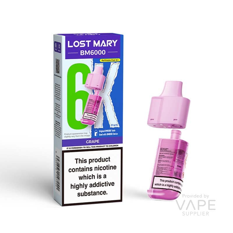 Lost Mary BM6000 Replaceable Pods [Grape / 20mg] - 12ml