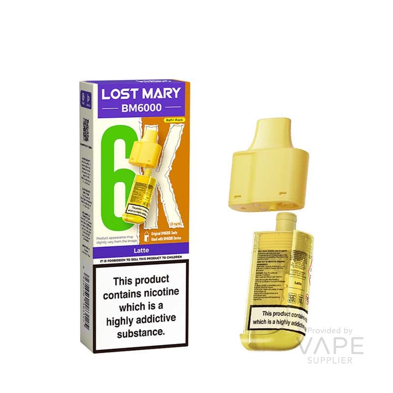 Lost Mary BM6000 Replaceable Pods [Latte / 20mg] - 12ml