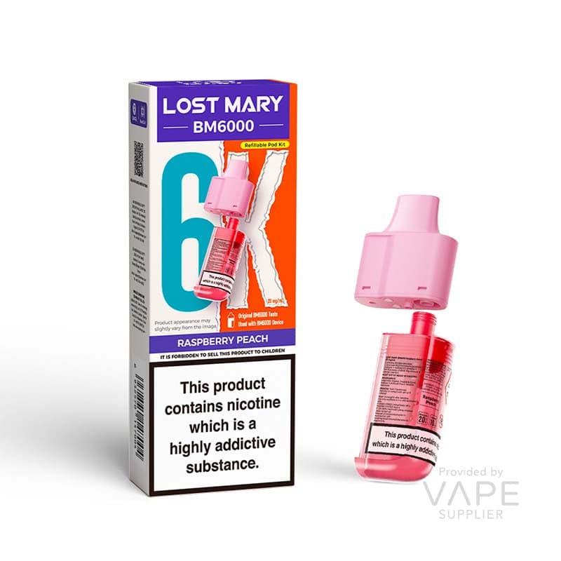 Lost Mary BM6000 Replaceable Pods [Raspberry Peach / 20mg] - 12ml