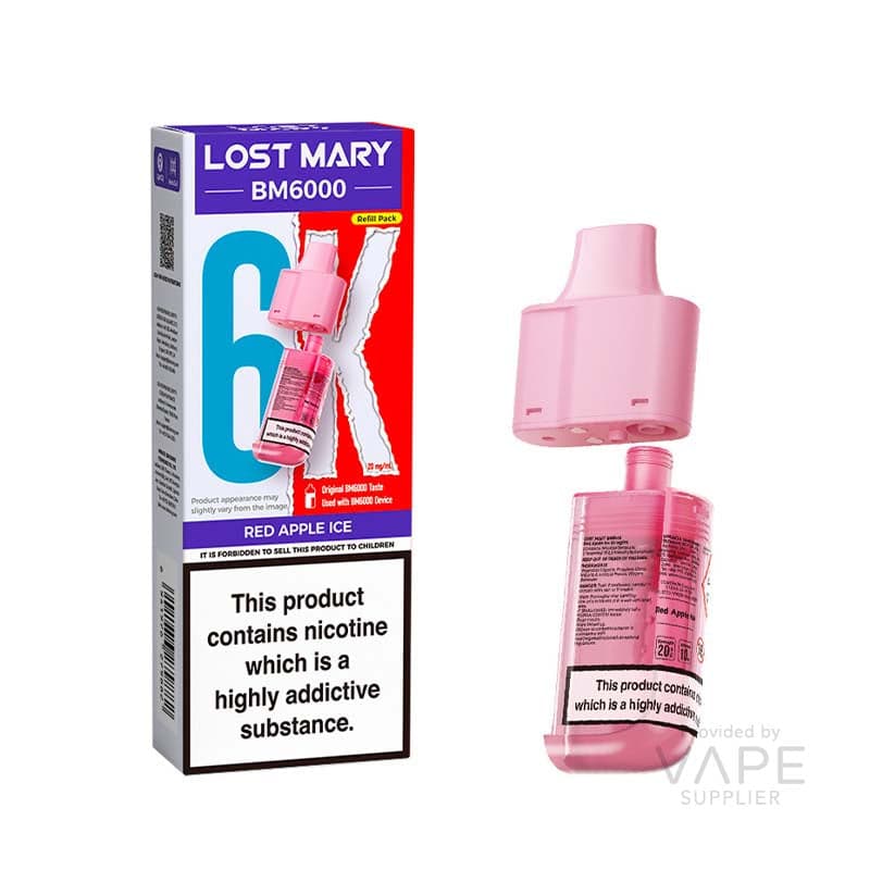 Lost Mary BM6000 Replaceable Pods [Red Apple Ice / 20mg] - 12ml