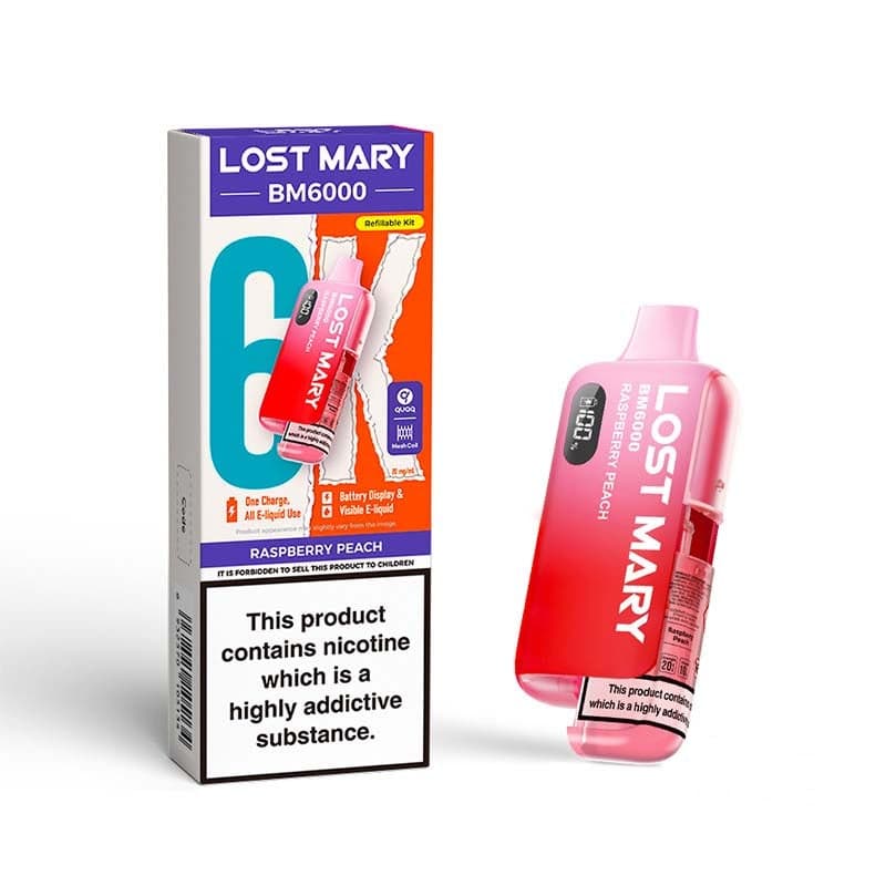 Lost Mary BM6000 Refillable Kit -- Raspberry Peach / 
 20mg] - 12ml