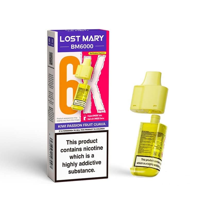 Lost Mary BM6000 Replaceable Pods [Kiwi Passion Fruit Guava /  20mg] - 12ml