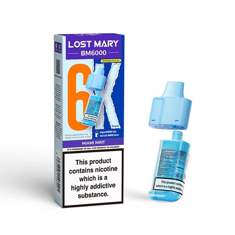 Lost Mary BM6000 Replaceable Pods [- Miami Mint /  20mg] - 12ml