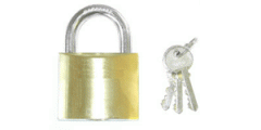 Tri-Circle 38mm Brass Plated Padlock (264)