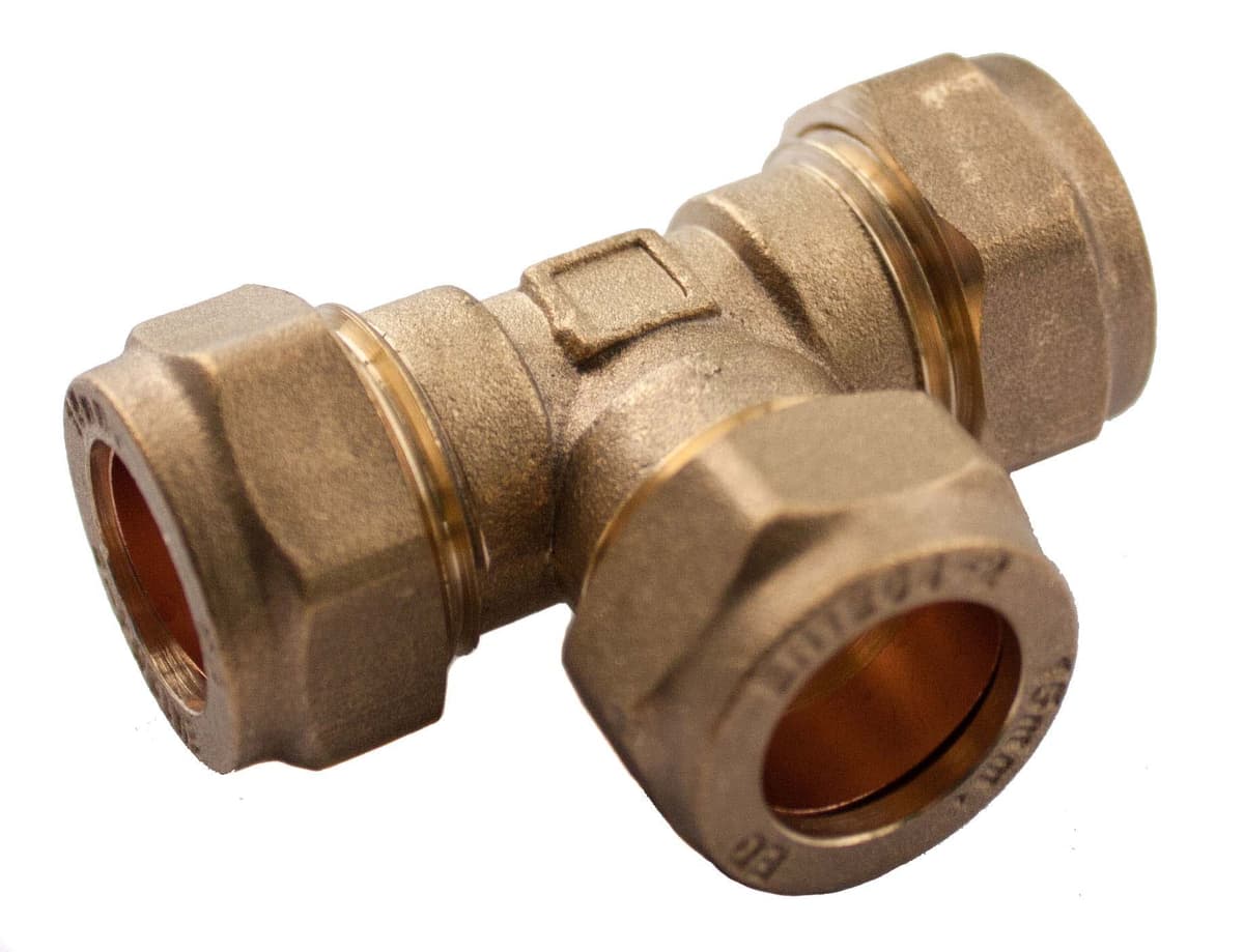 Compression Equal Tee 22mm x 22mm