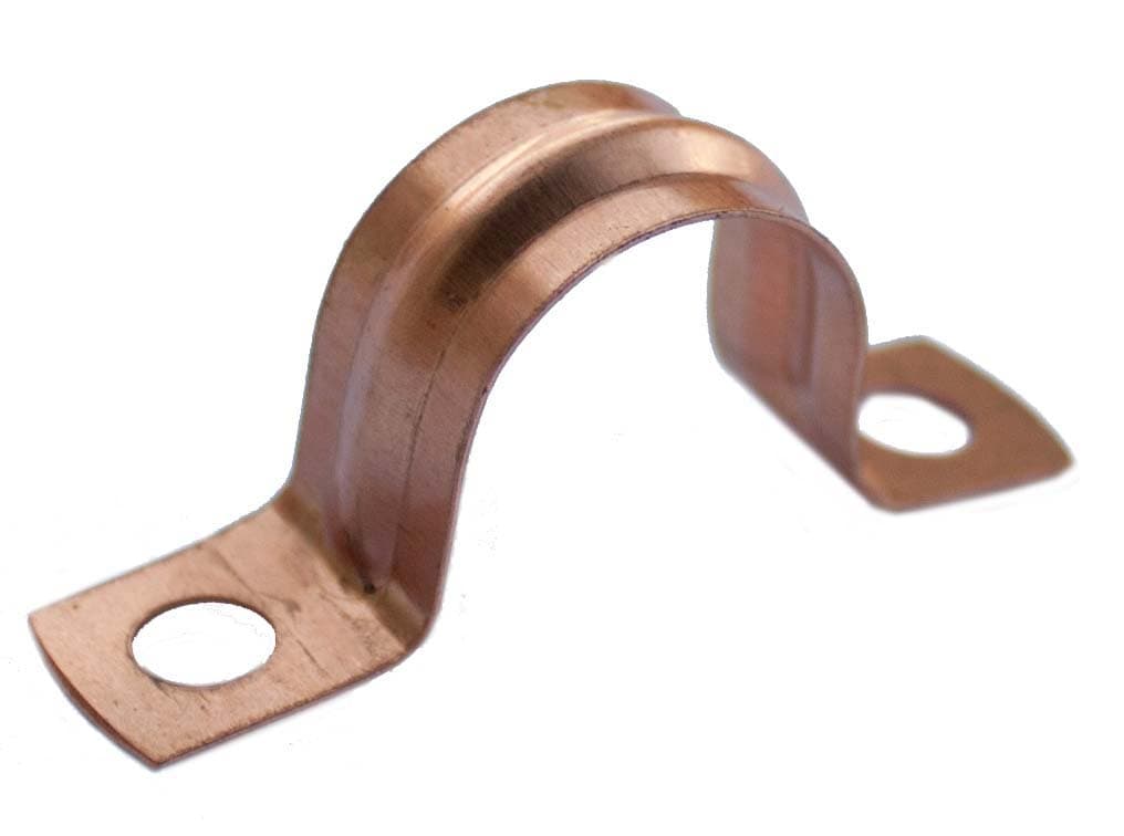 Copper Saddle Clips 15mm Pk8