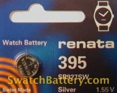 Renata 395 Watch Batteries (Also For 399 or SR927SW) 2