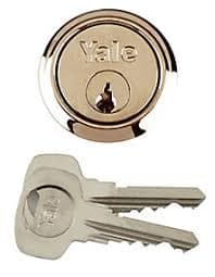 Yale P1109 Replacement Cylinder Polished brass with two keys (P-1109-PB) 1