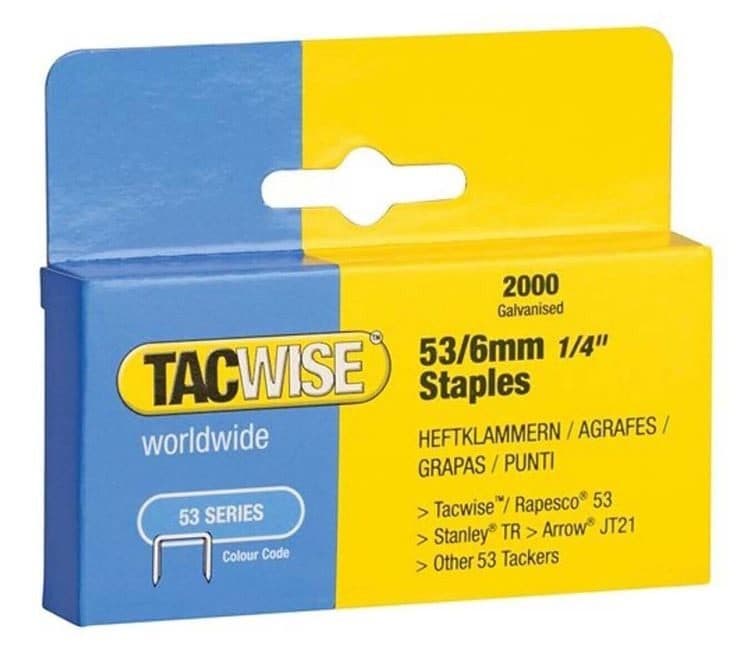53/12mm Galvanised Staples Box of 2000