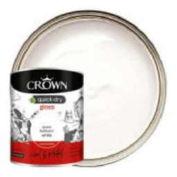 CROWNR QUICK DRY EGGSHELL  BRIL WHITE 750ML 2