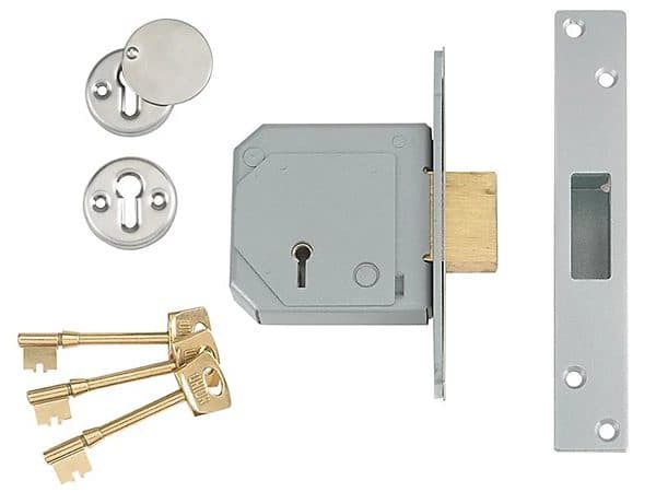 Chubb 5-Lever Mortice Deadlock Brass 80mm (V-3G114E-PL-80)