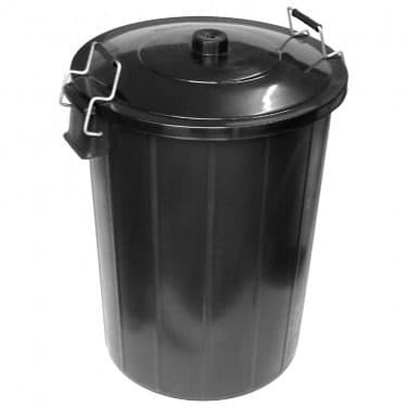 Dustbin 110ltr. Black  With Metal Clips