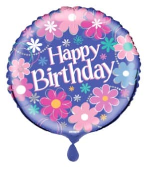 Unique Party 18" Packaged Birthday Blossom Foil Balloon