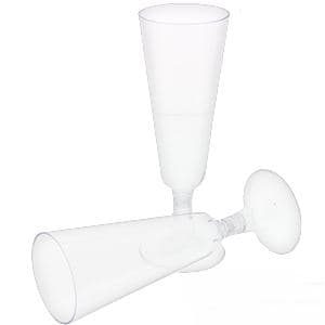 Clear Plastic Champagne Flutes 6pc (14cl)