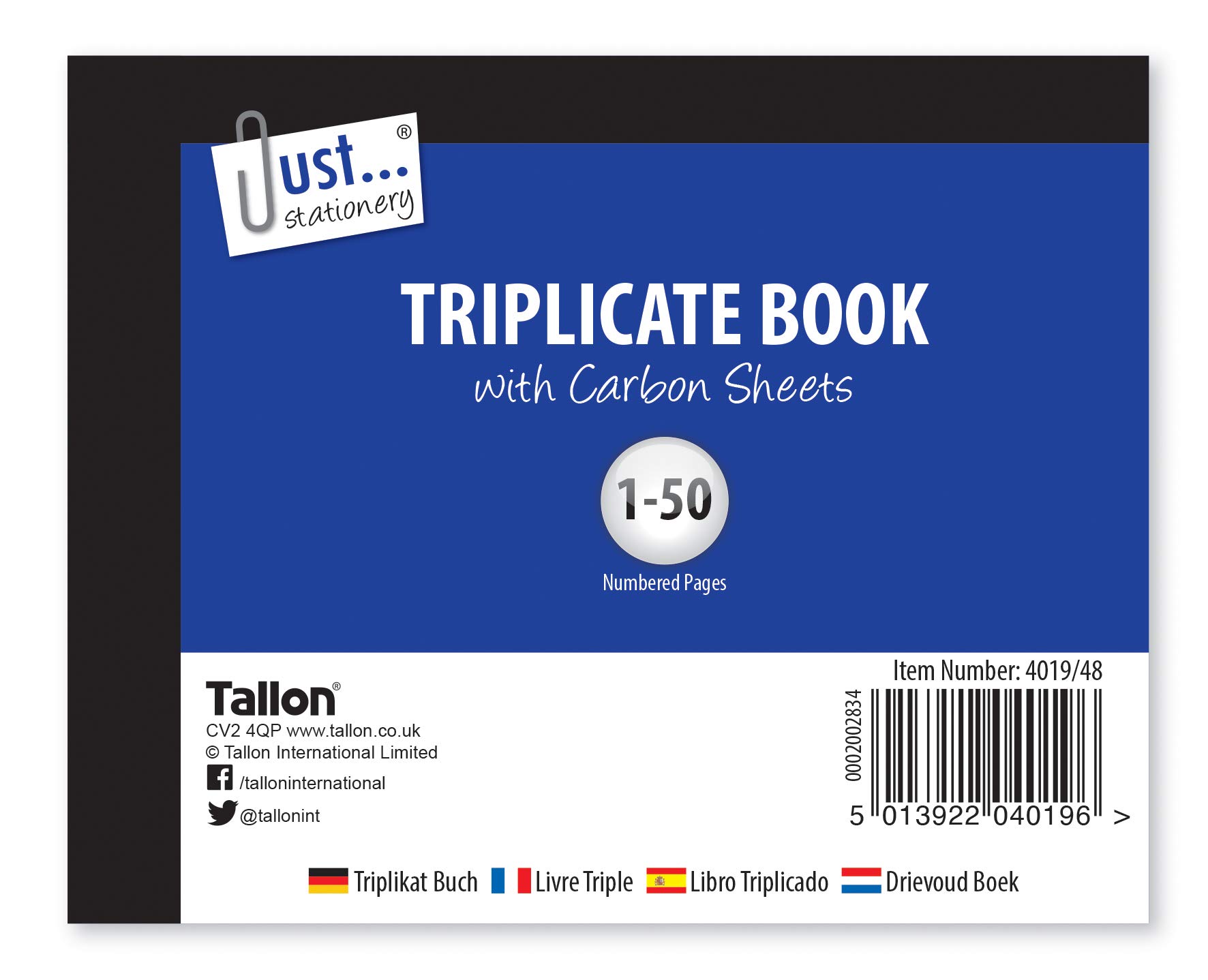 Tallon Triplicate Book - Half Size (4019) image