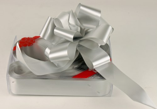 Charm Pull Bows 50MM x 20pcs: SILVER METALLIC image