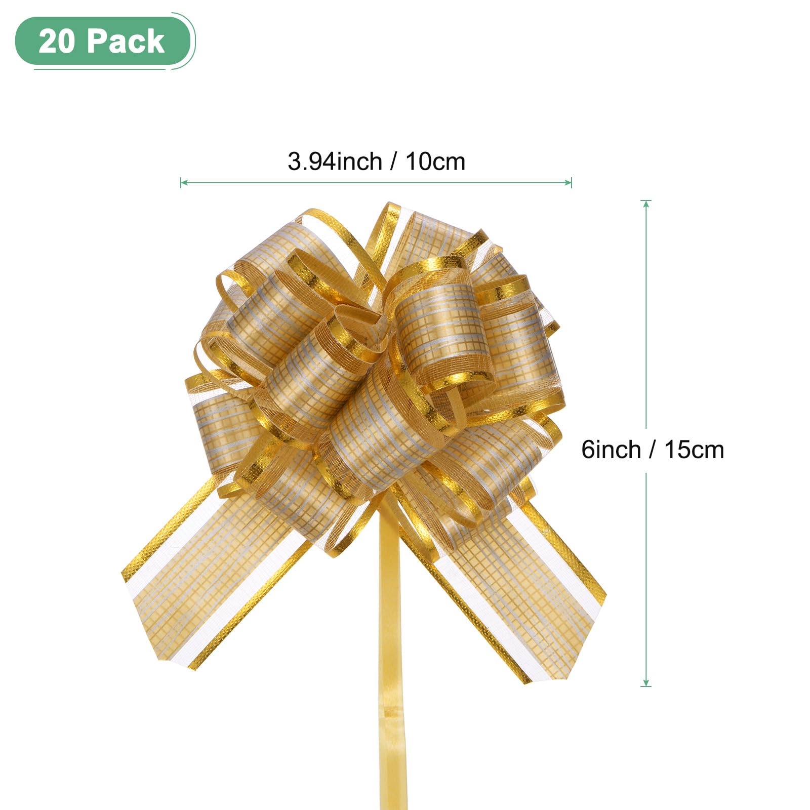 Charm Pull Bows 50MM x 20pcs: GOLD METALLIC image