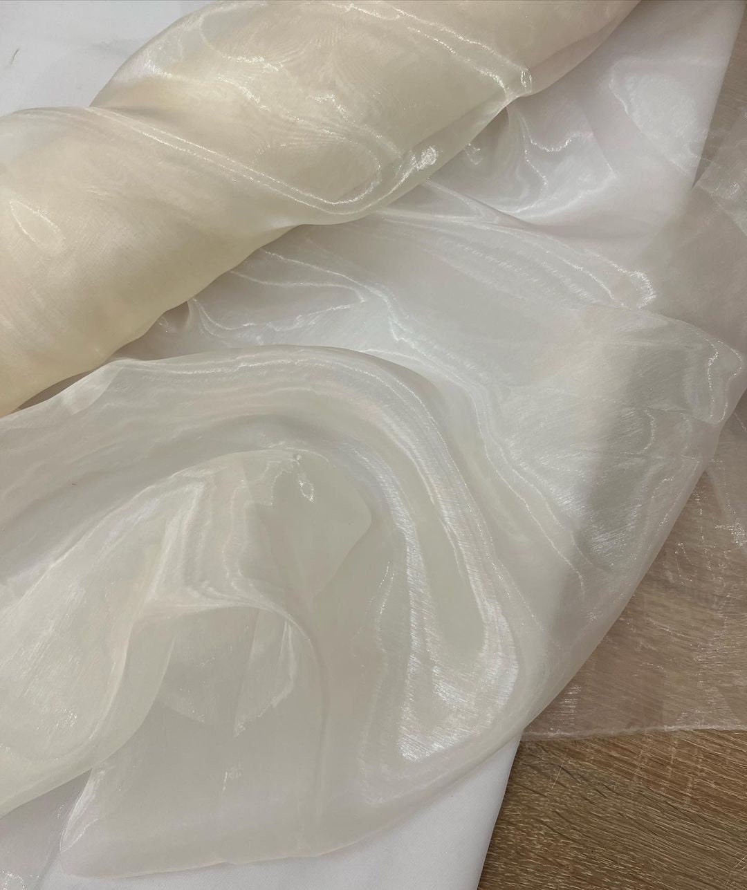 Organza Fabric Ivory image