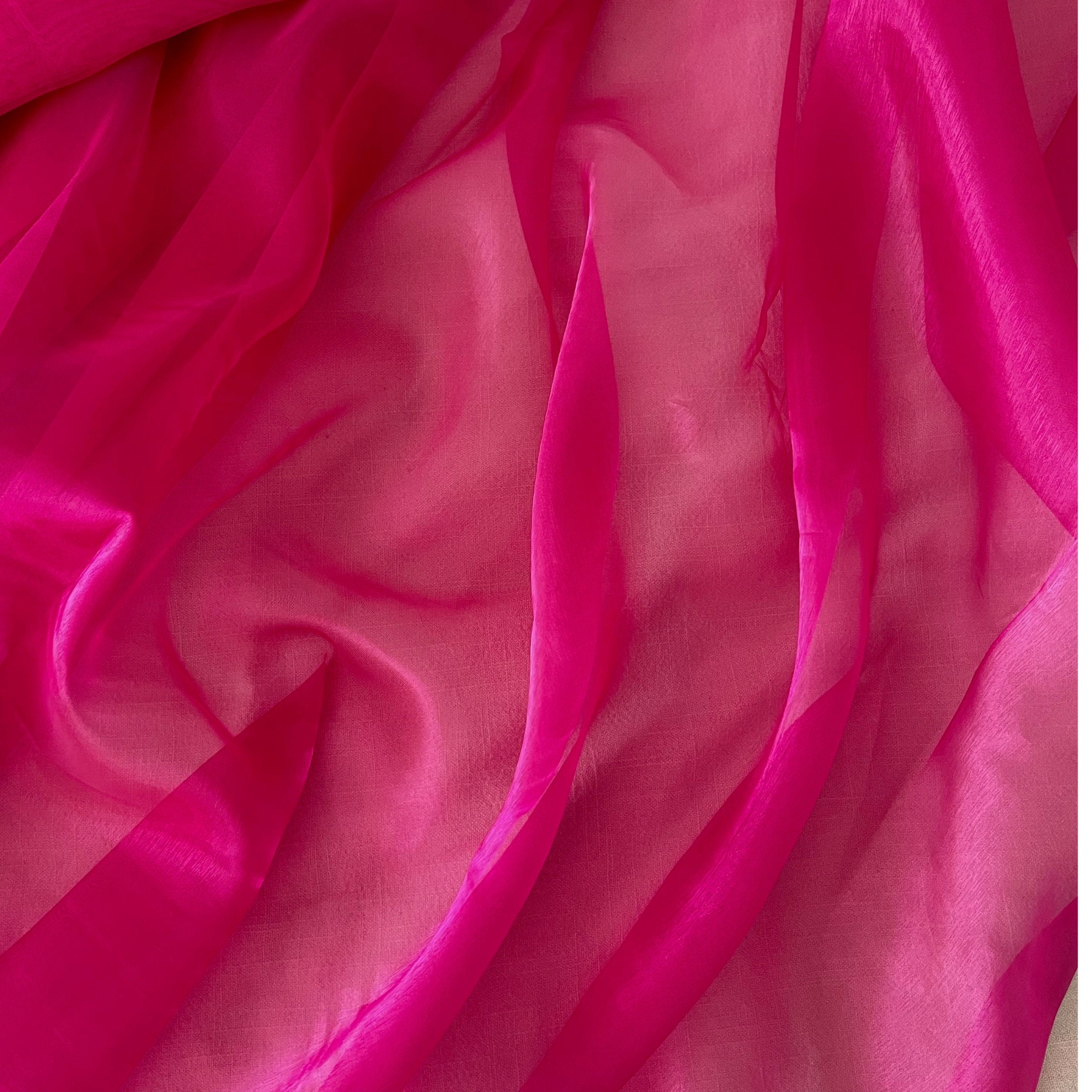 Organza Fabric Strong Pink image