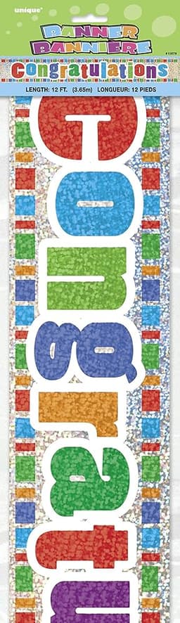 Unique Party Congratulations Prism Banner - 12ft 1