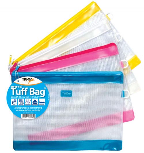Tiger  A4 Brite Tuff Bags - Assorted image