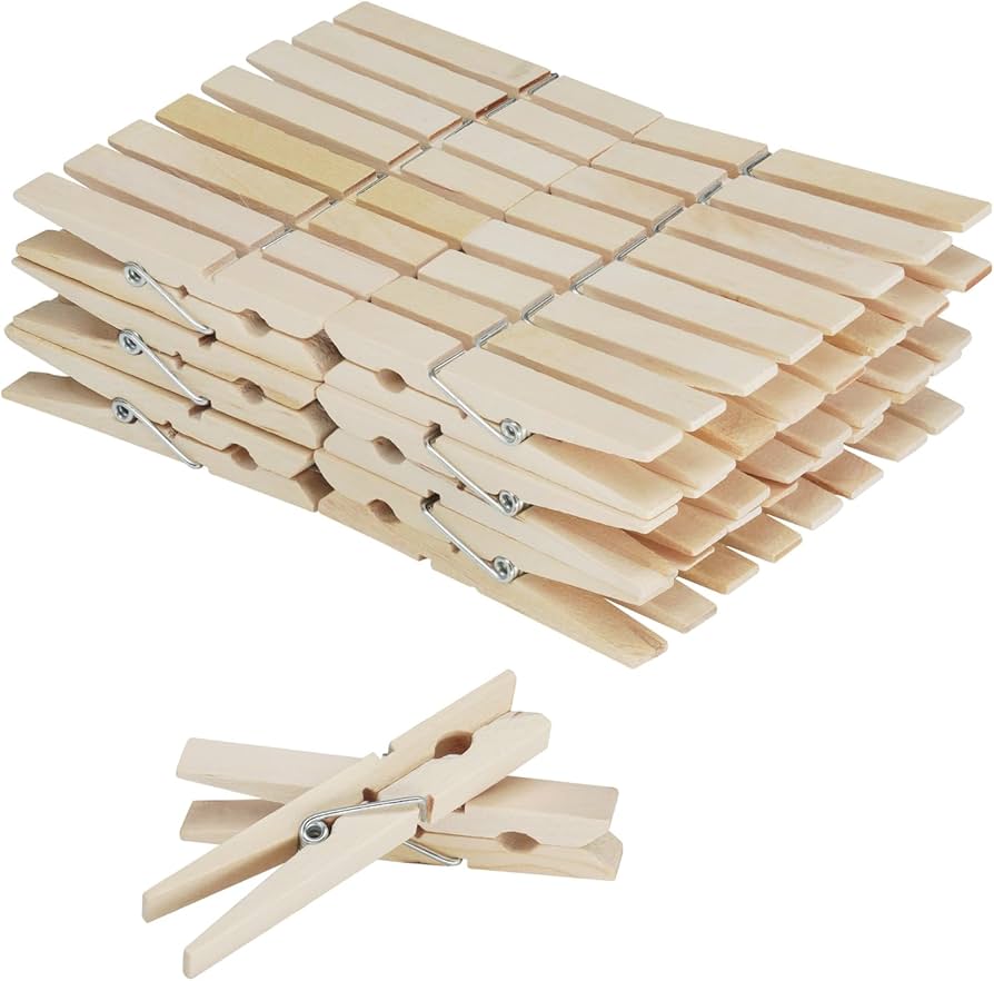 ZM 48pk Pine Wooden Clothes Pegs image