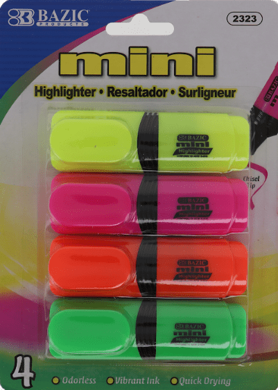 County 4pk Mini Highlighters Set image