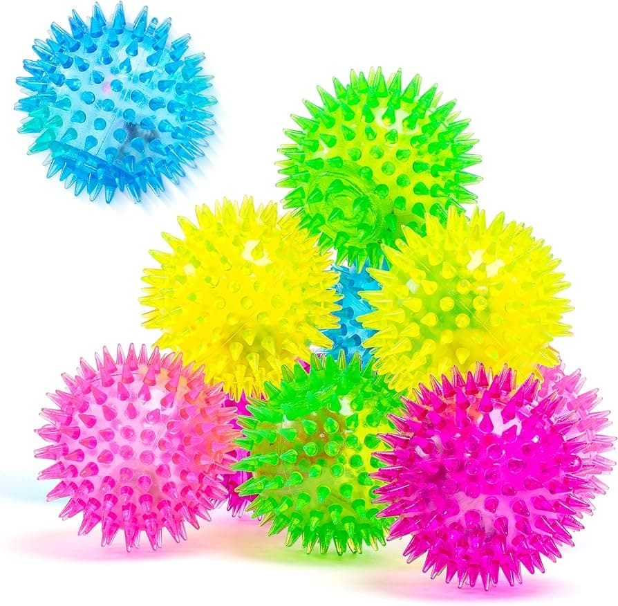 Kandy Toys Spikey Bounce Ball With Light & Squeeker (95mm)