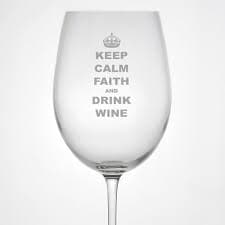 Lesser & Pavey Keep Calm & Carry On Wine Glass
