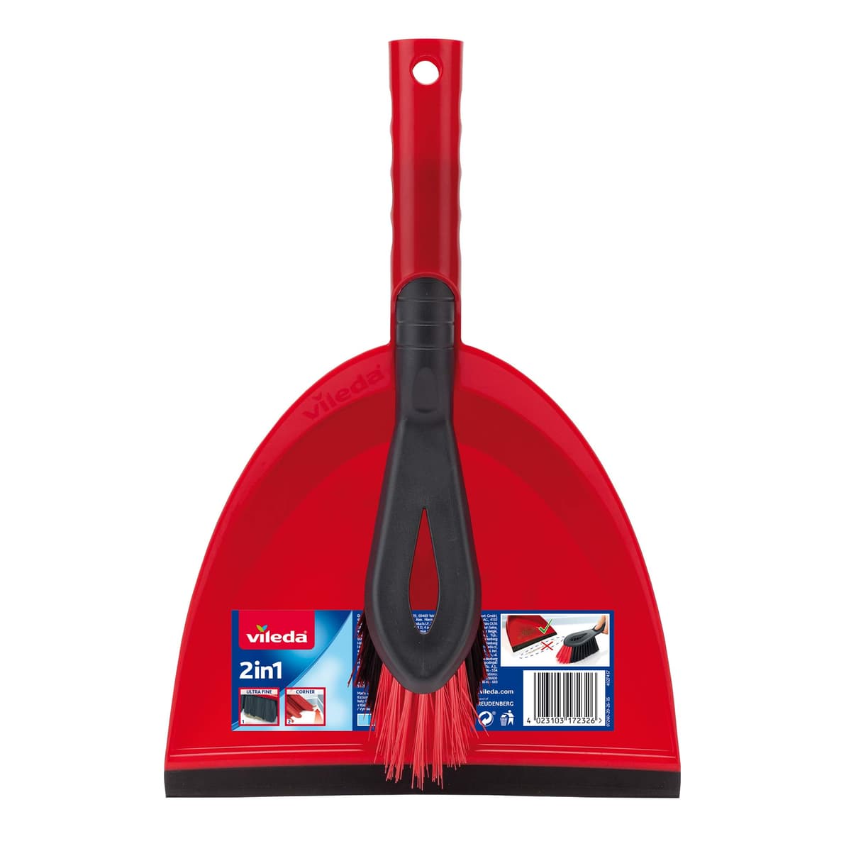 Vileda 2 In 1 Corner Ultrafine Dustpan & Hand Brush