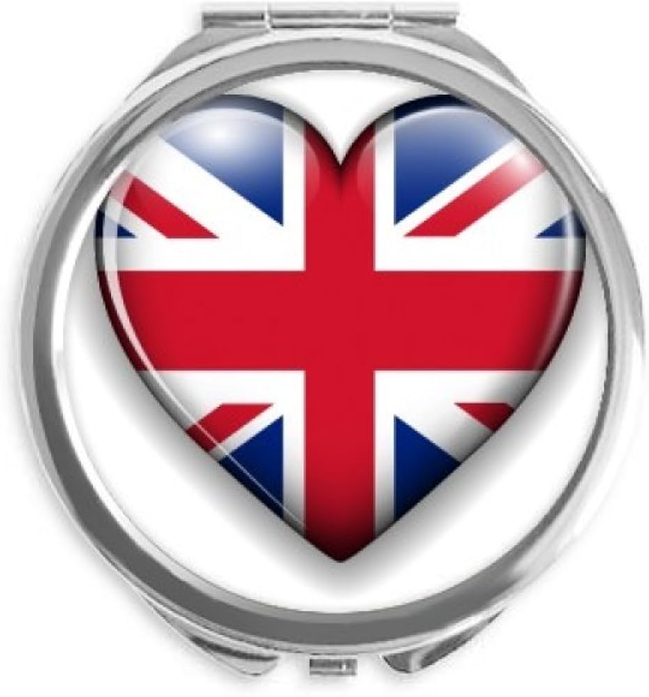 Union Jack Heart Compact Mirror image