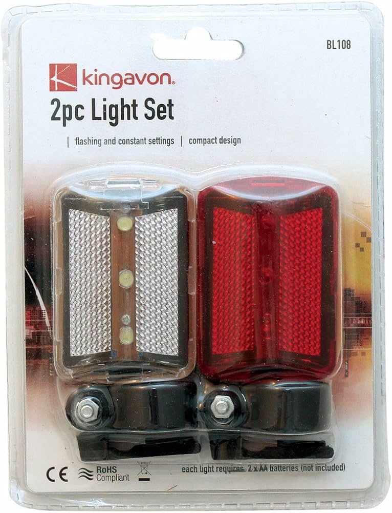 Kingavon 2pc Flashing Bike Light Set image