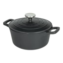 GRUNWERG ROUND CASSEROLE & COVER, 20CM, BLACK 1