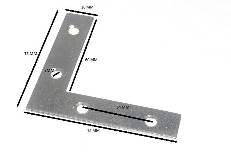 BH Corner Bracket Flat Bzp 75mm